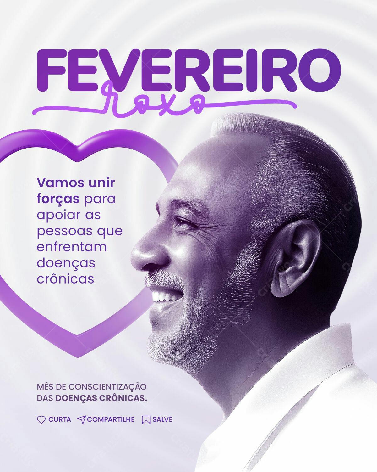 Postagem Fevereiro Roxo PSD Editável