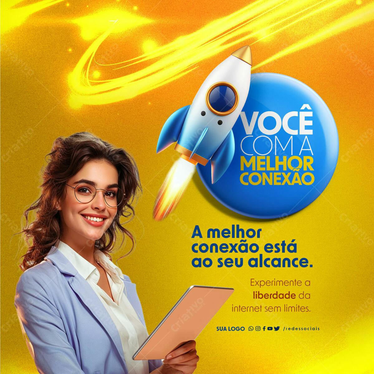 Flyer Internet de Alta Velocidade PSD Editável