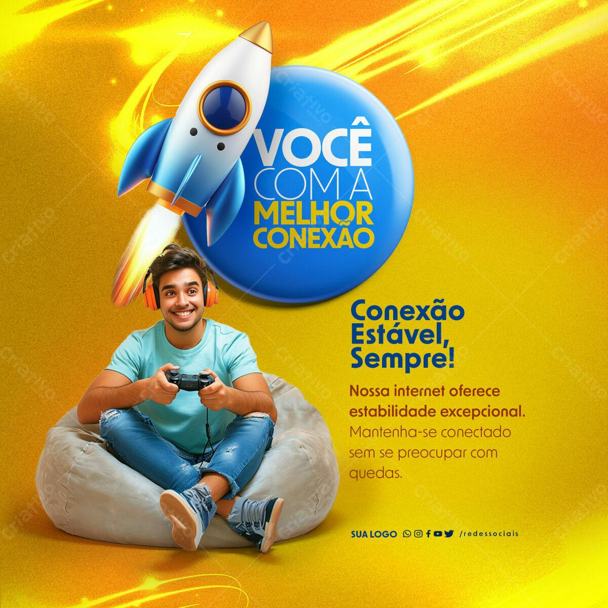 Flyer para Propaganda de Internet PSD Editável