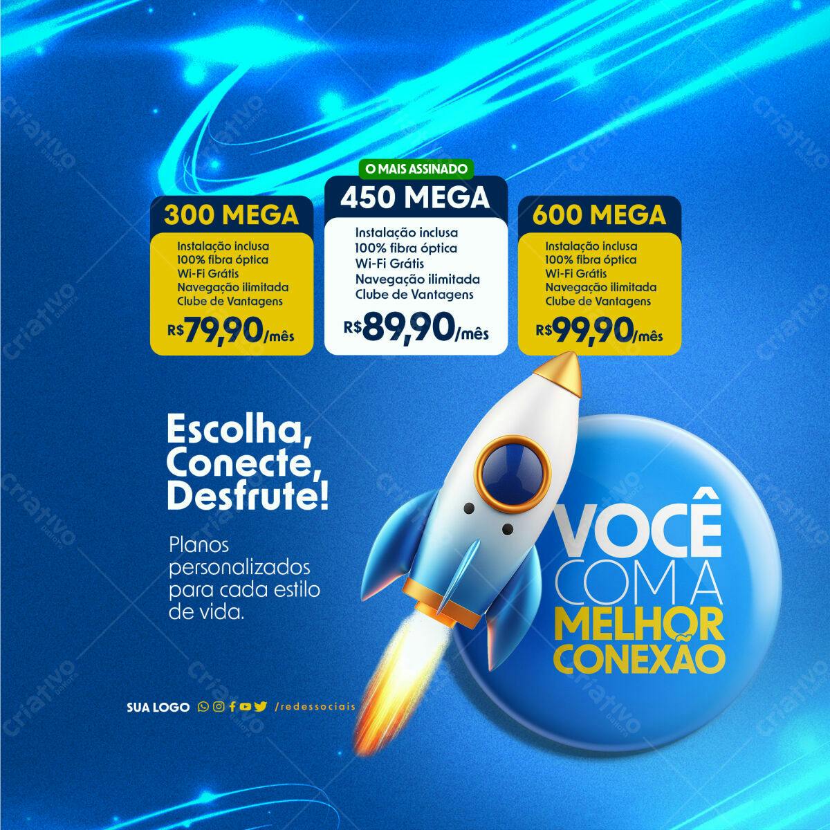 Flyer Propaganda Internet PSD Editável
