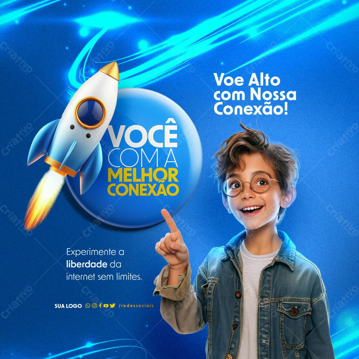 Flyer Propaganda Internet PSD Editável