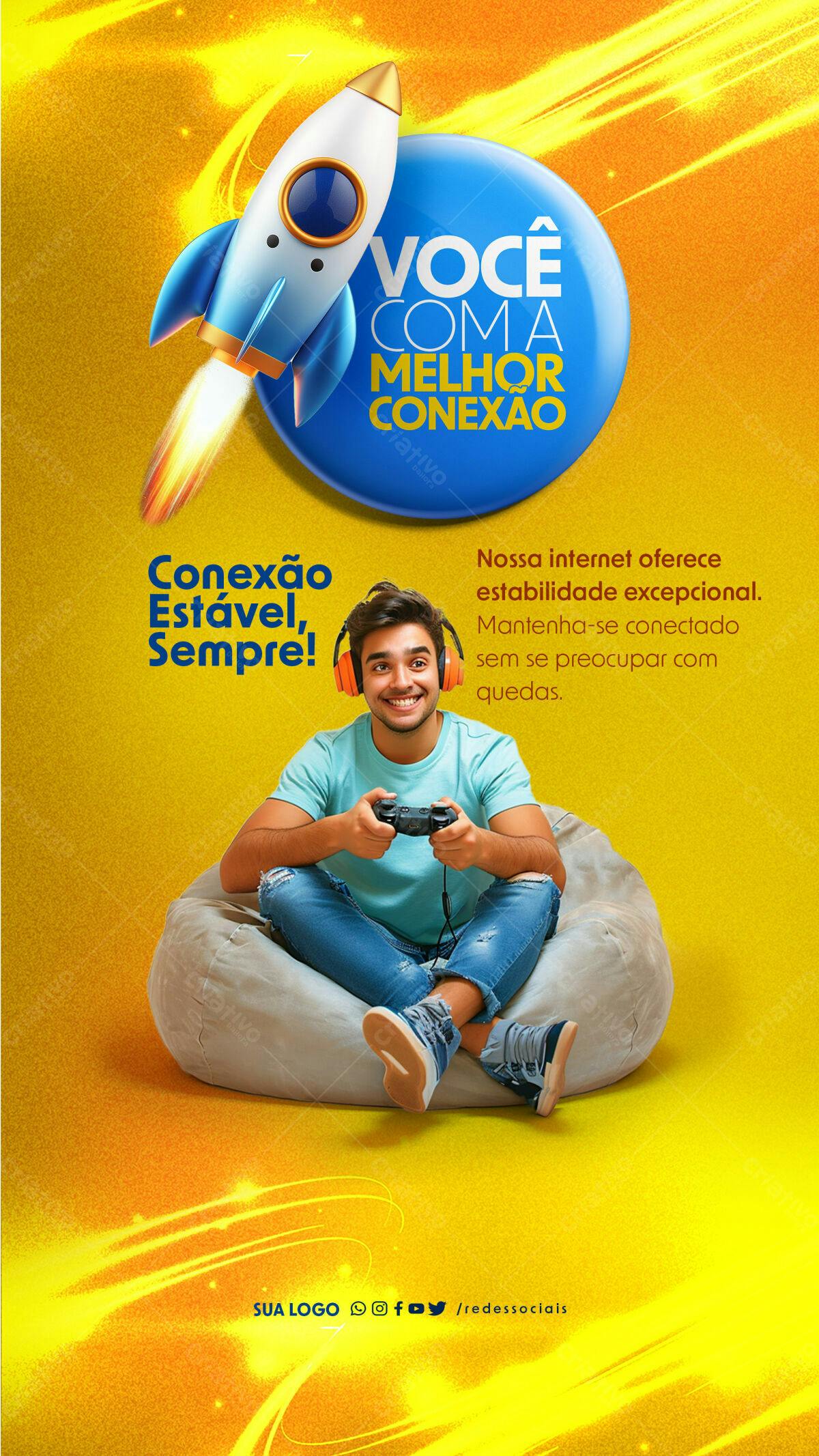 Flyer Propaganda Internet PSD Editável