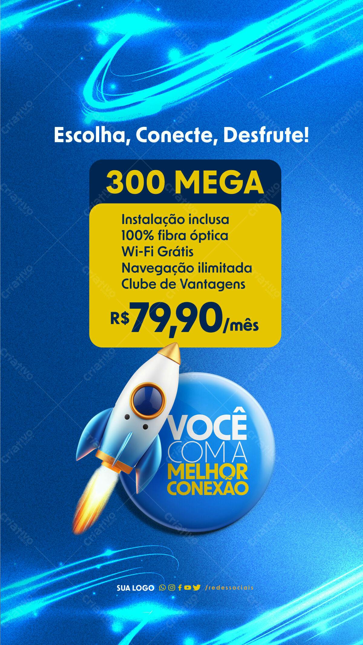 Flyer Internet 300 Mega PSD Editável