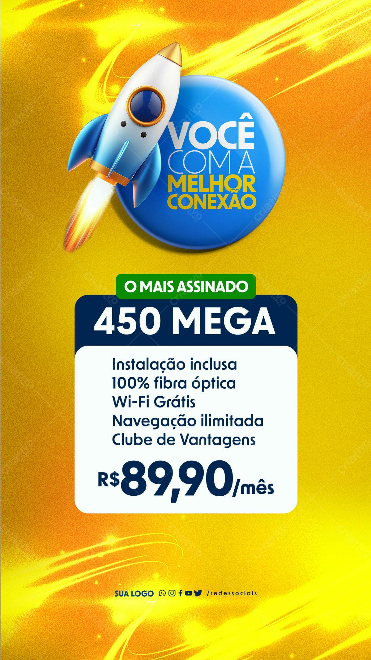 Flyer Propaganda Internet 450 Mega PSD Editável