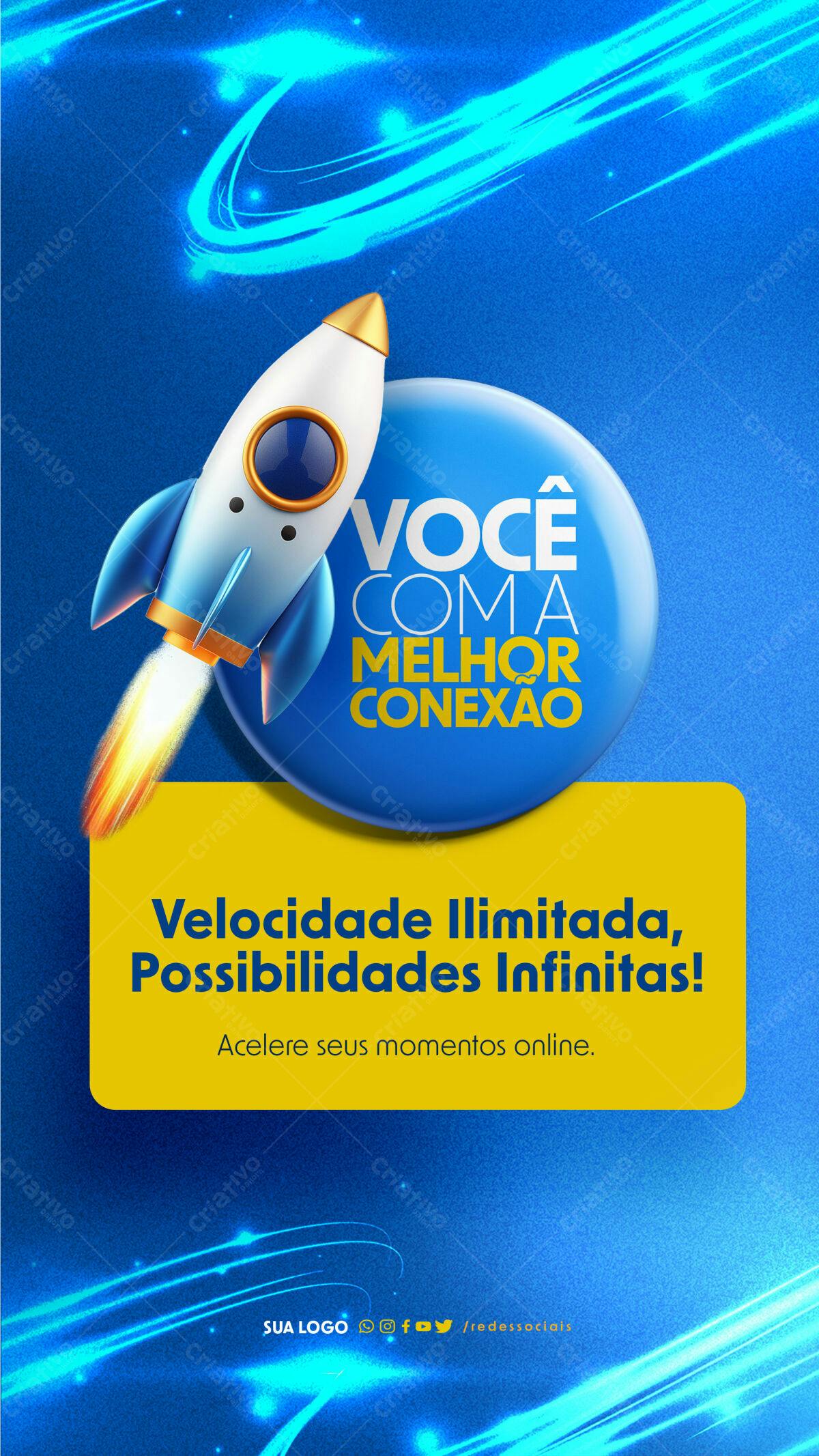 Flyer Propaganda Conexão Internet PSD Editável