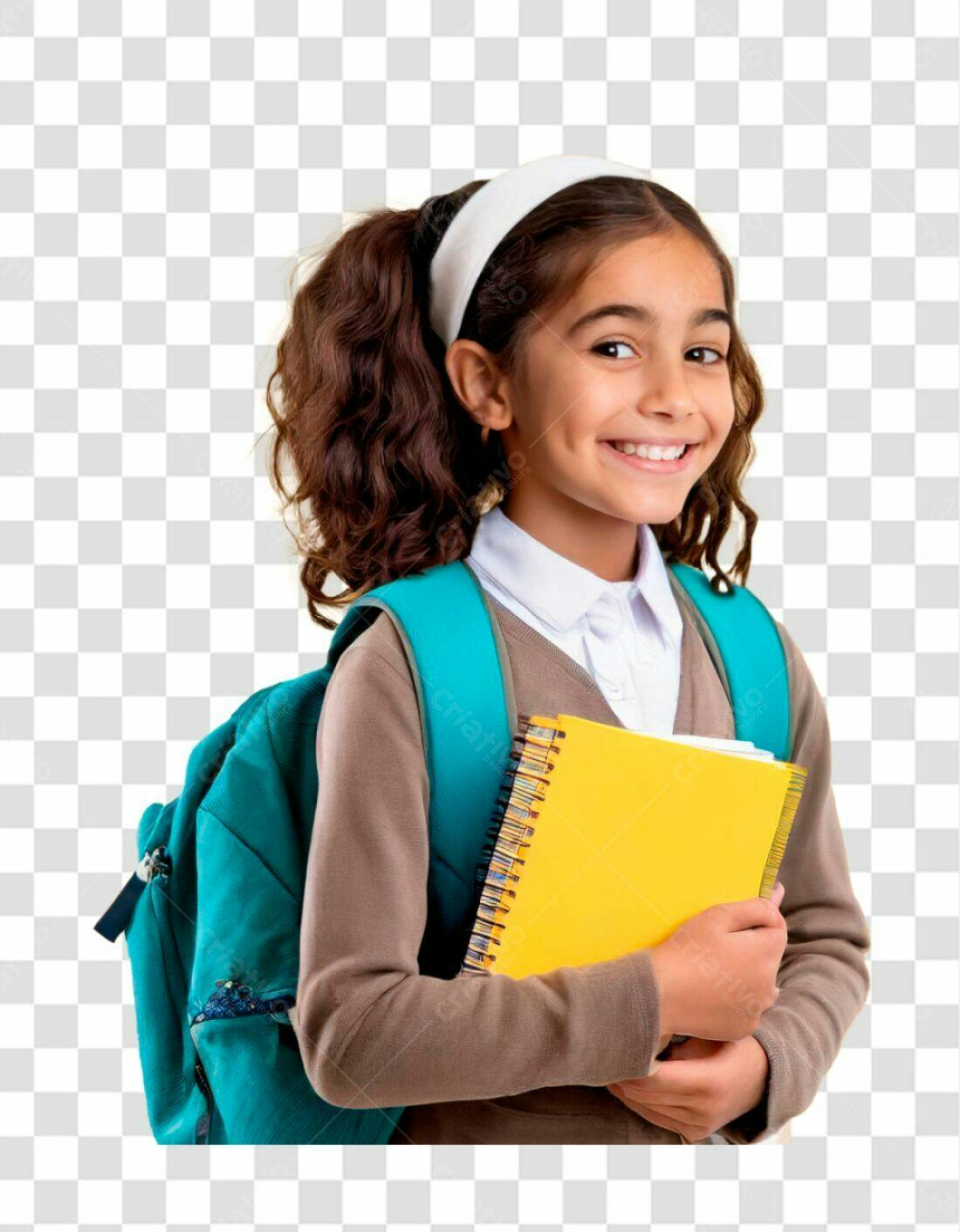 Imagem PNG Criança estudante com mochila e caderno fundo transparente