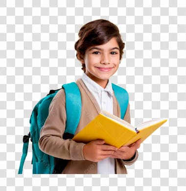 Criança estudante com mochila nas costas 06