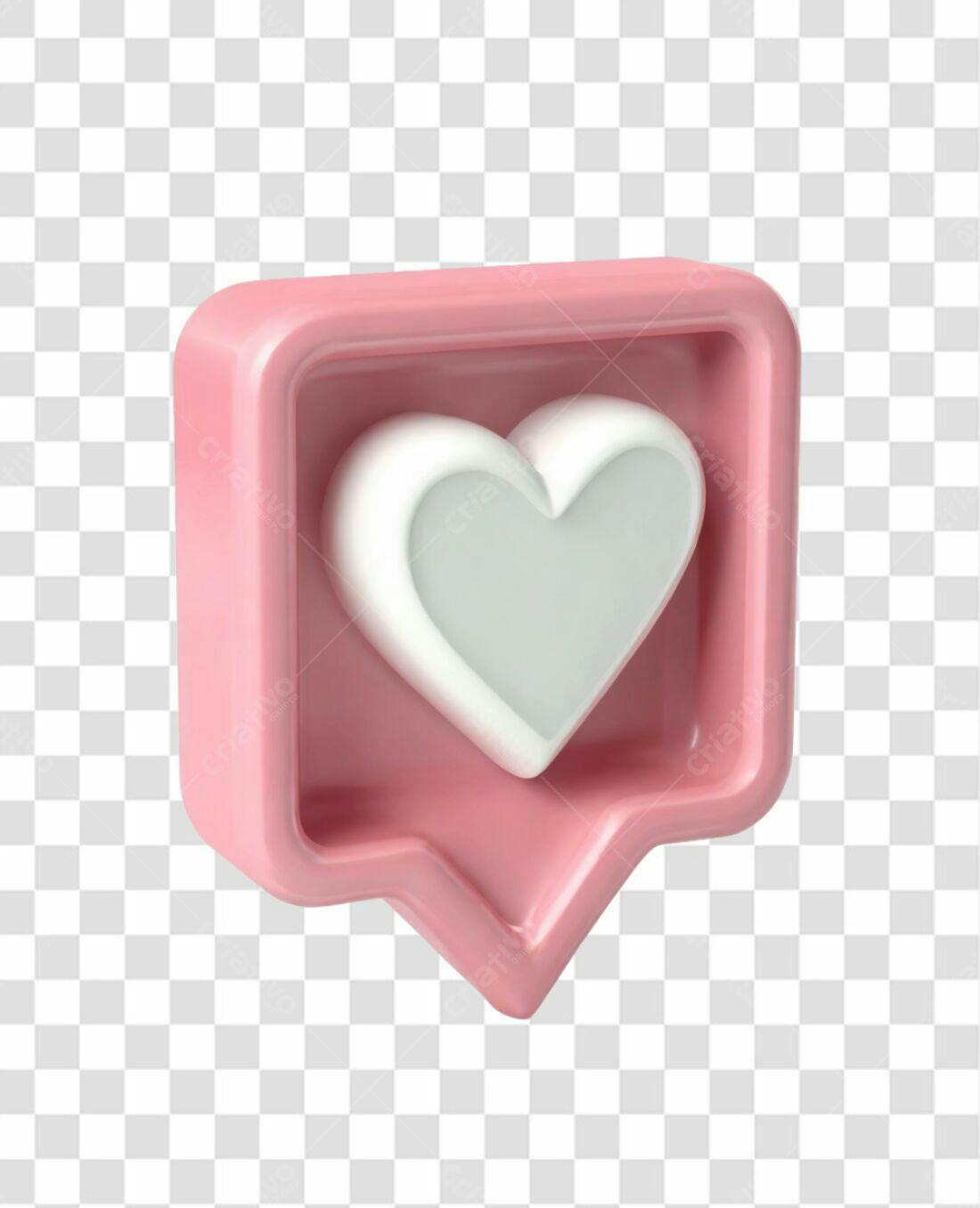 Icone Amor Rosa e Branco PNG com fundo transparente