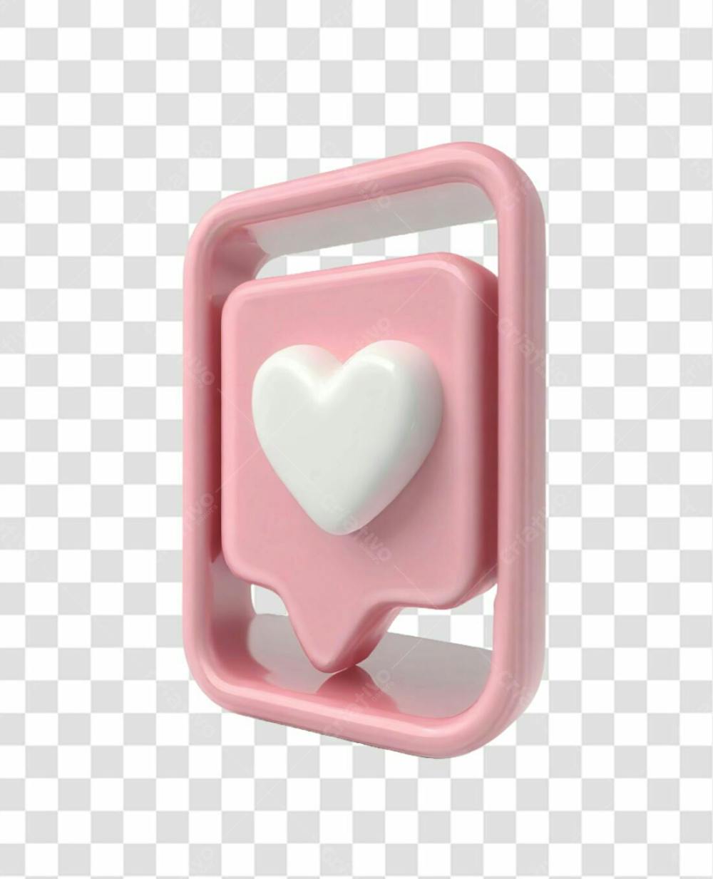 04 Emoji De Curtida 3D Rosa Com Coração Branco Elemento Png Transparente Sem Fundo