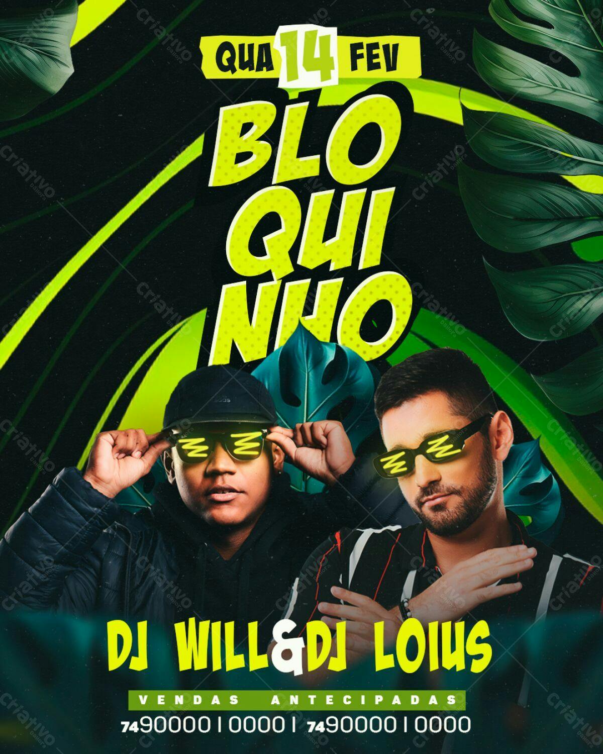 Flyer Bloquinho de Carnaval PSD Editável