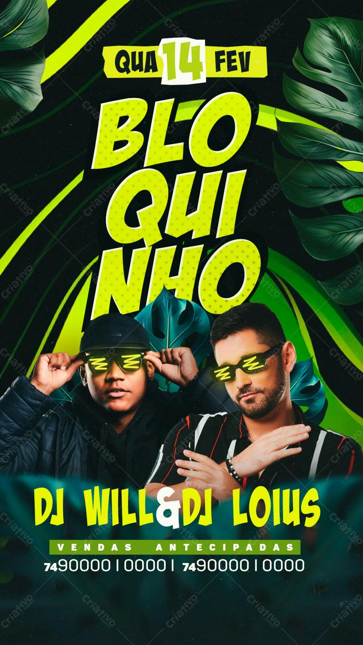Flyer para Festa Bloquinho PSD Editável