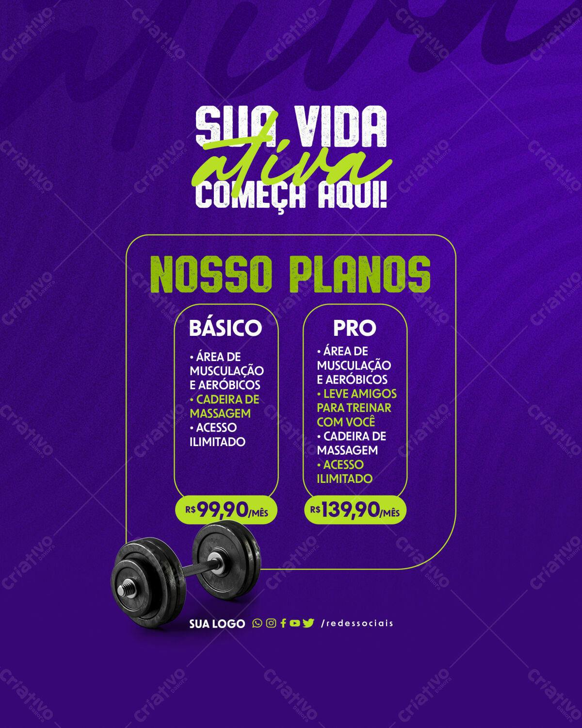Flyer Academia Plano de Treinamento PSD Editável