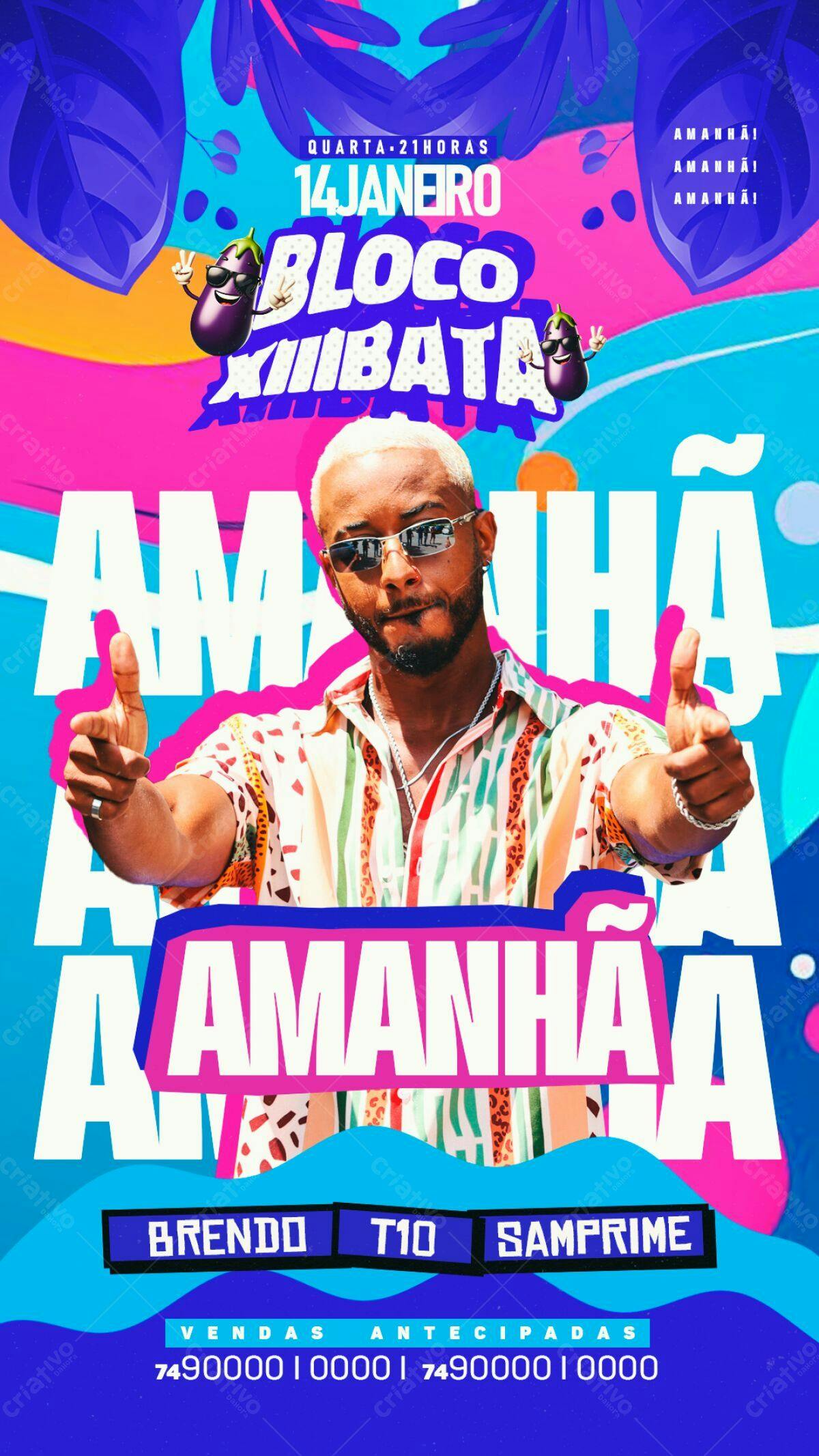 Flyer Bloco Xiibata PSD Editável