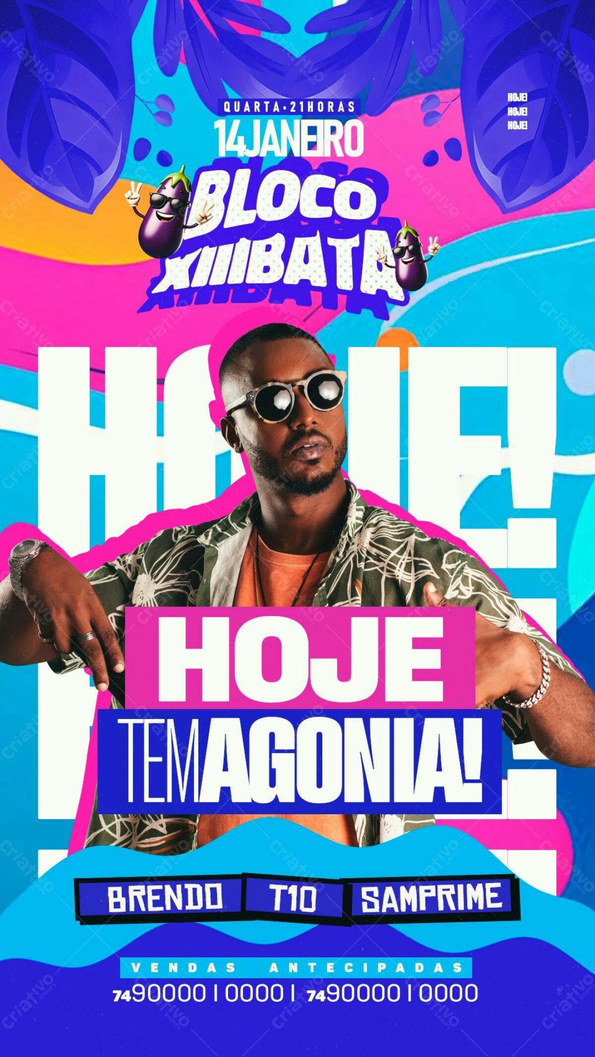 Flyer Bloco de Rua PSD Editável