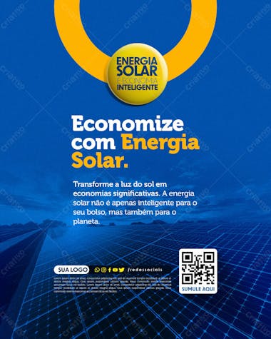 Social media energia solar economize com energia solar