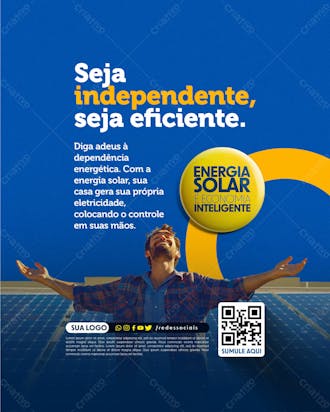 Social media energia solar seja independente, seja eficiente