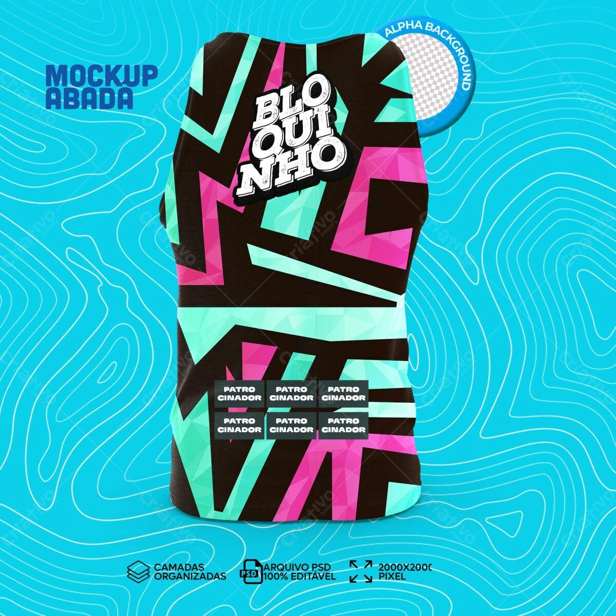 Mockup Abada: Design Geométrico Pink e Mint