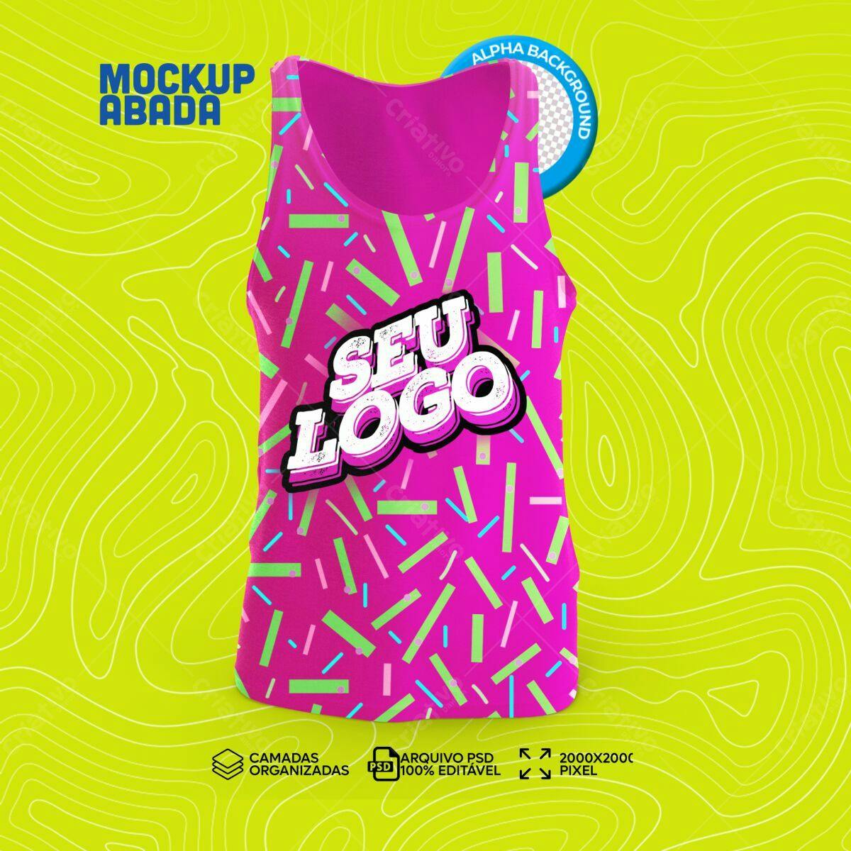 Mockup de Regata Abada Rosa com Design Moderno