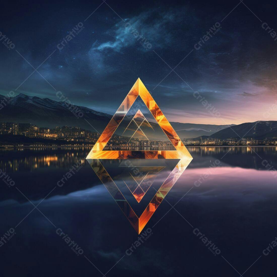Triângulo de Cristal sobre Cidade Noturna