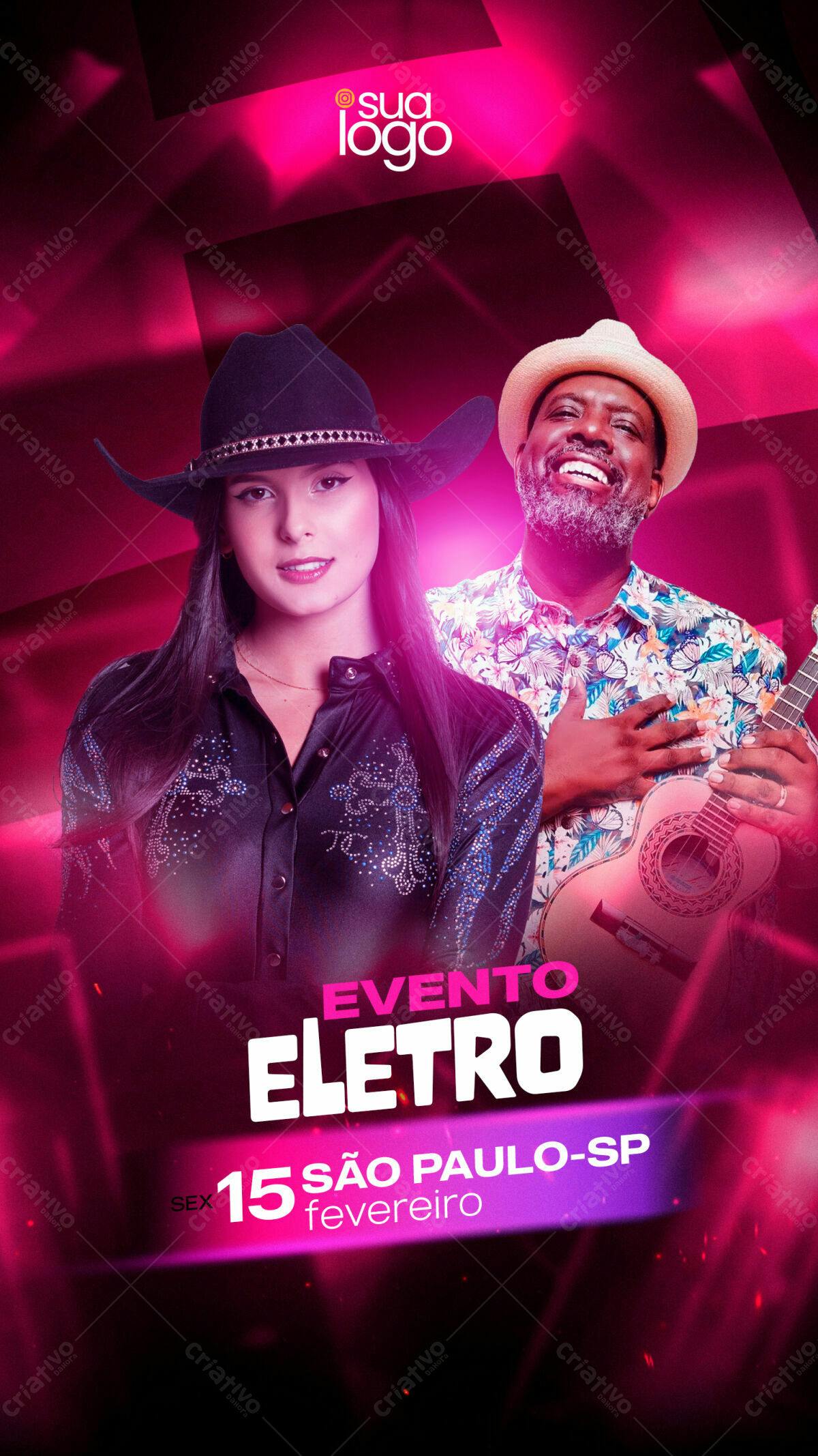 Flyer para Evento Eletrônico em São Paulo PSD Editável