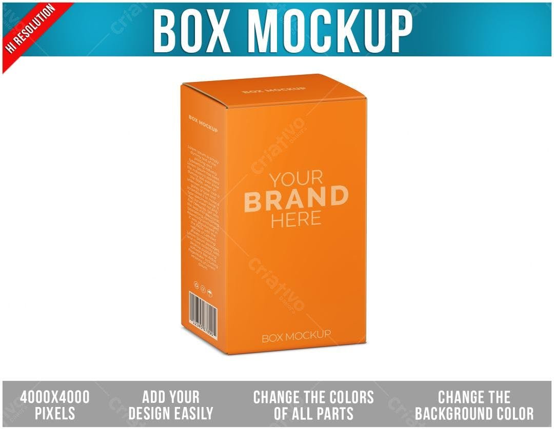 Mockup de Embalagem Laranja para Produto Cosmético