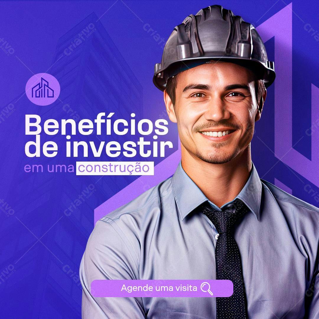 Post para Investimento em Construção PSD Editável