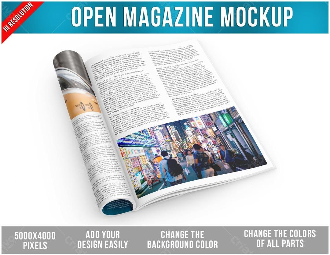 Mockup Revista Aberta: Design Moderno em Tons Neutros