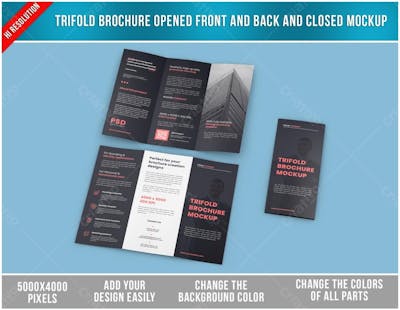 Panfleto folder aberto Mockup psd