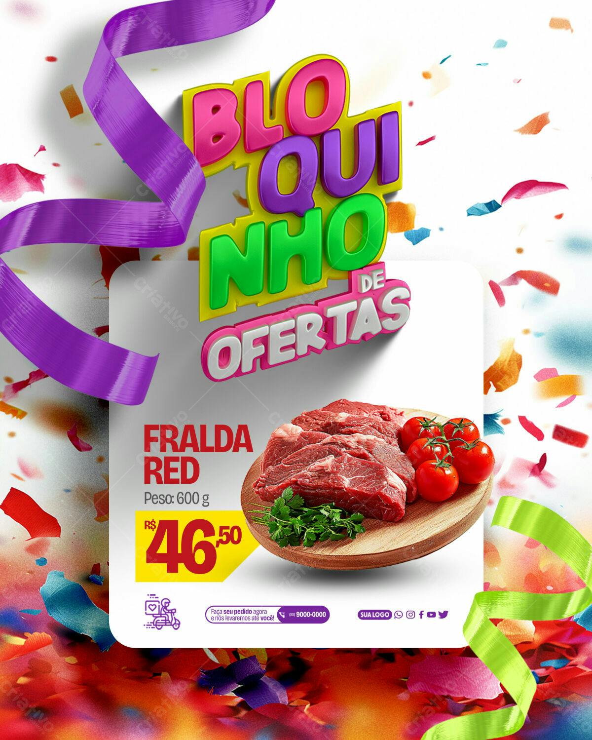 Flyer Bloquinho de Ofertas com Fralda Red PSD Editável