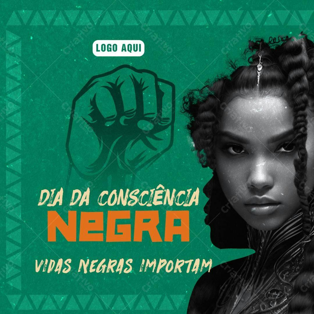 Post para o Dia da Consciência Negra PSD Editável