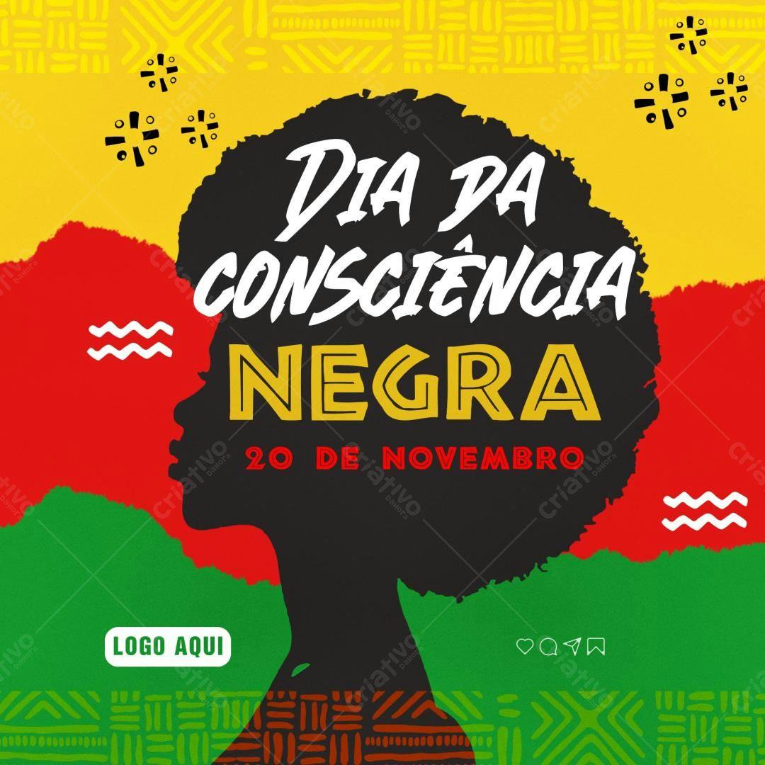 Flyer Dia da Consciência Negra PSD Editável