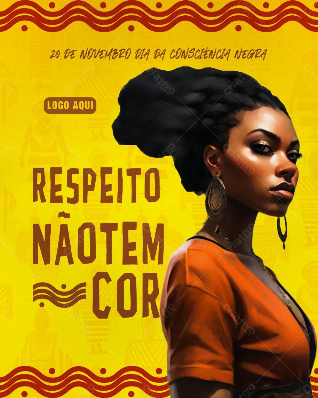 Flyer Dia da Consciência Negra PSD Editável