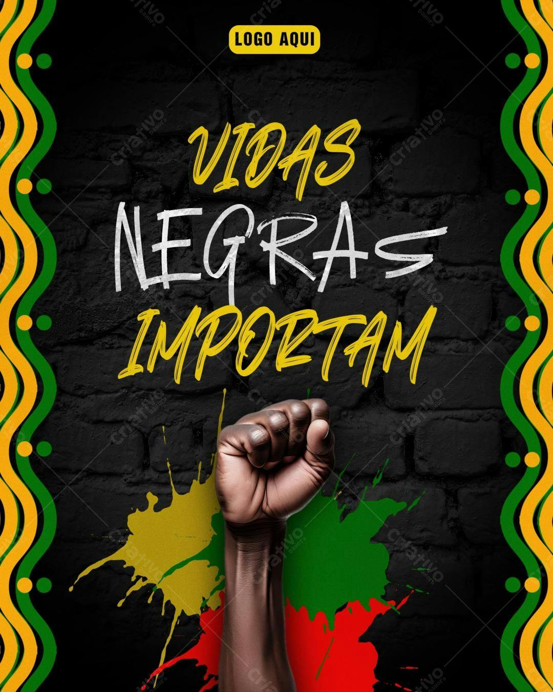 Flyer Conscientização Vidas Negras Importam PSD Editável
