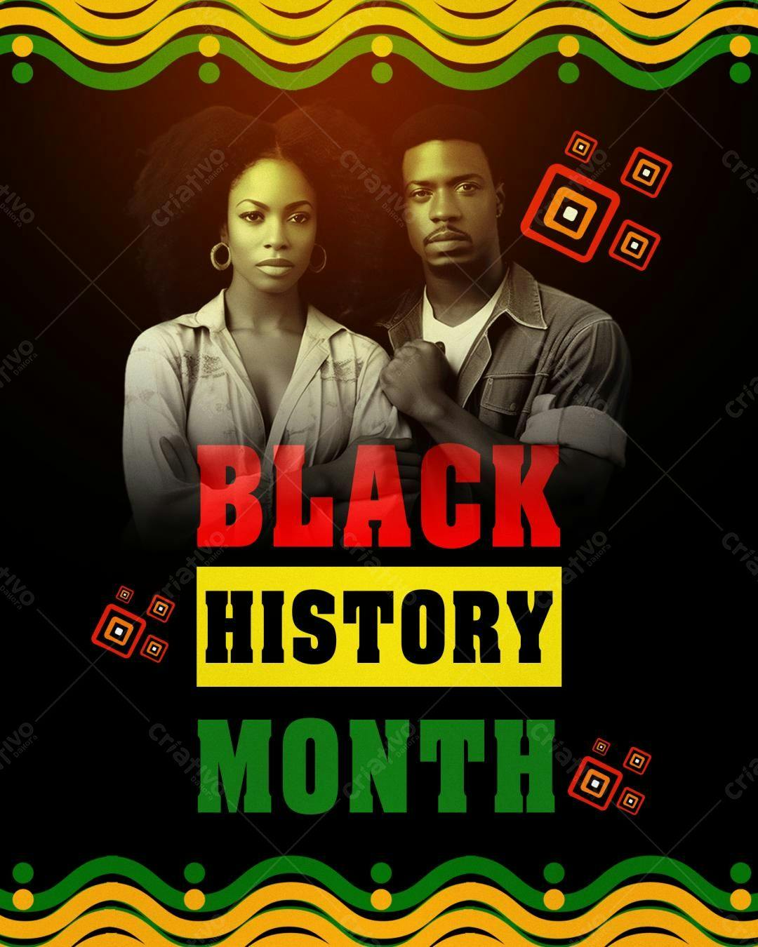 Flyer para o Mês da História Negra PSD Editável