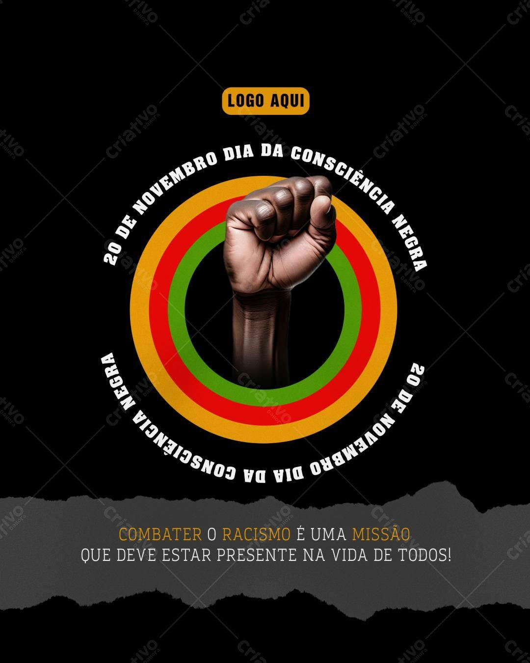 Post para Dia da Consciência Negra PSD Editável