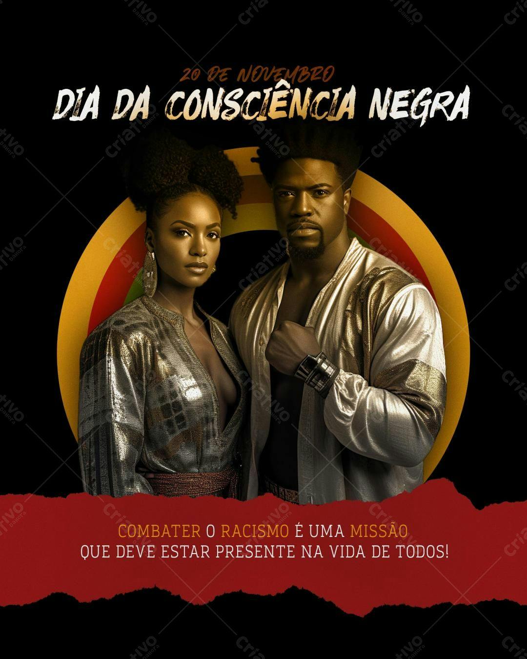 Flyer Dia da Consciência Negra PSD Editável