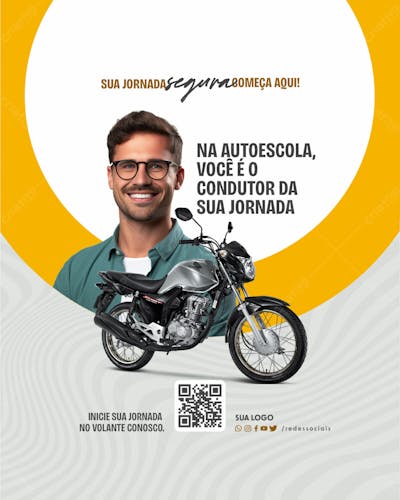 Social Media   Auto Escola   Você É O Condutor Da Sua Jornada