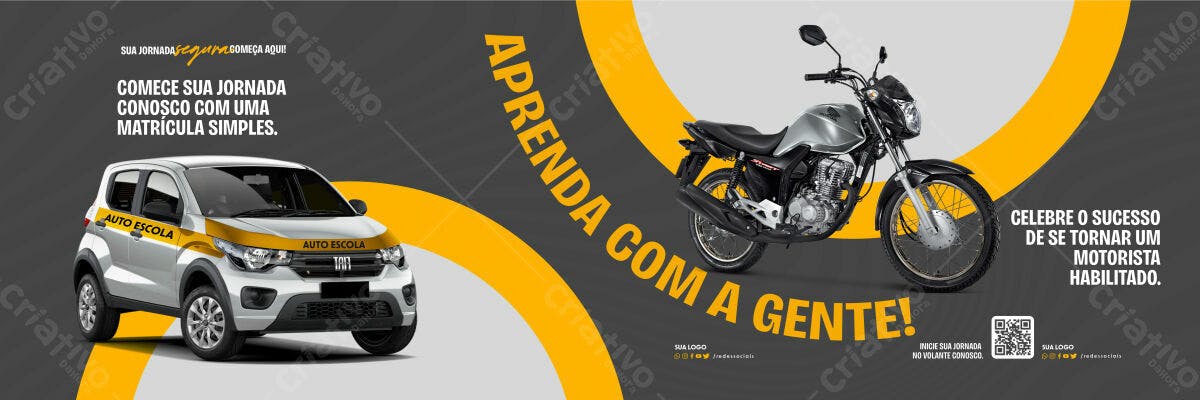 Banner Auto Escola PSD Editável