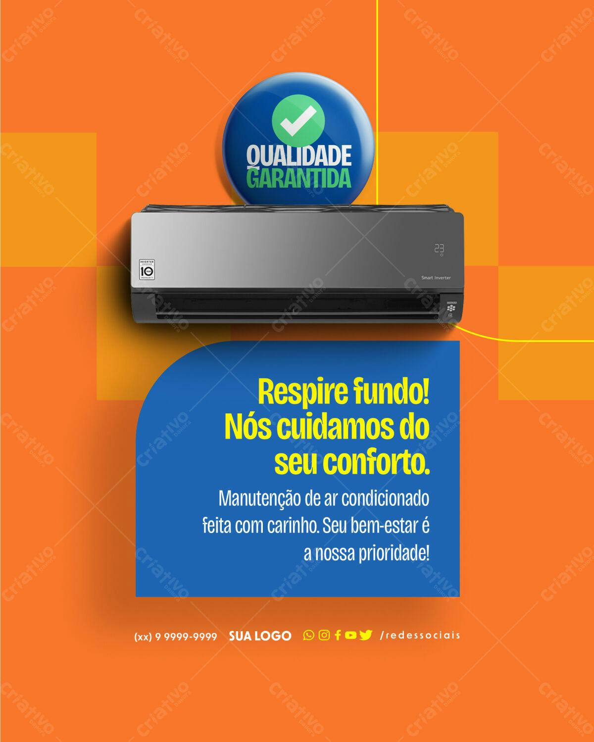 Flyer Manutenção Ar Condicionado PSD Editável
