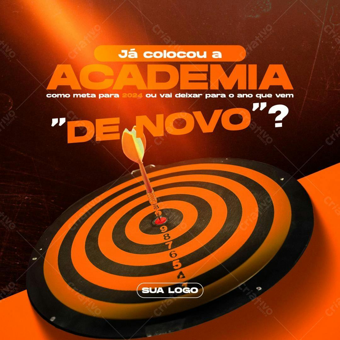 Post para Academia 2024 PSD Editável