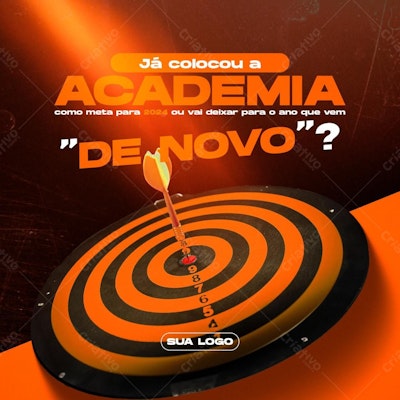 Post para Academia 2024 PSD Editável
