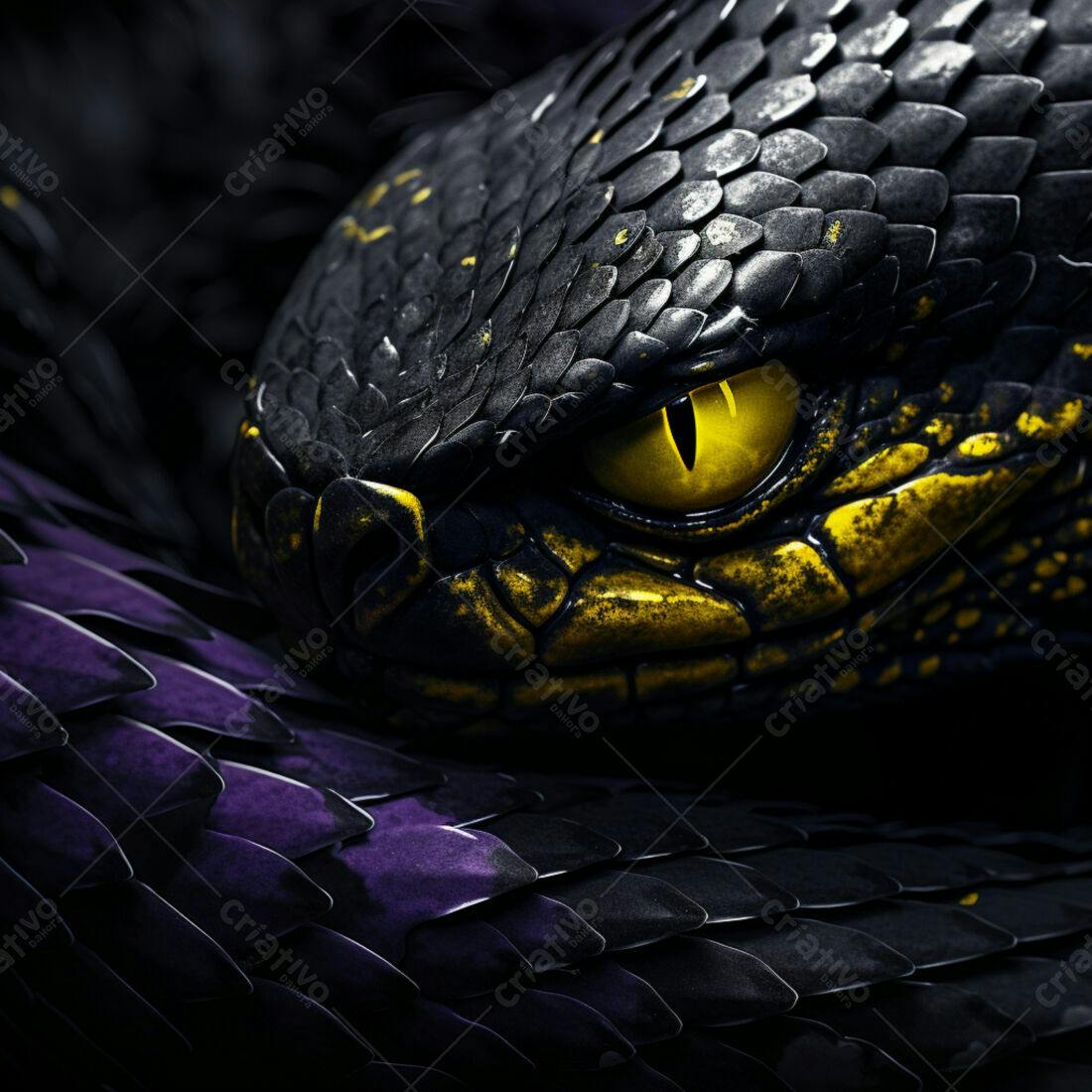 Olho de Cobra Preto e Dourado