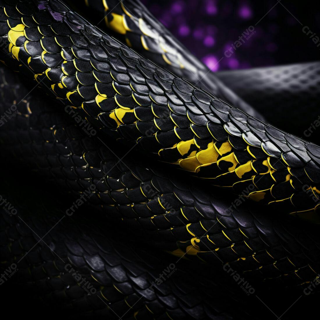 Pele de cobra preta e amarela