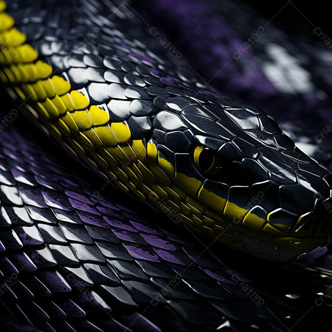 Cobra Negra e Amarela Detalhe