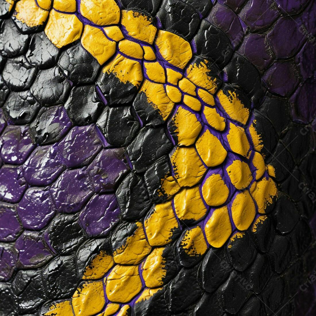 Textura de Couro Preto Violeta e Dourado