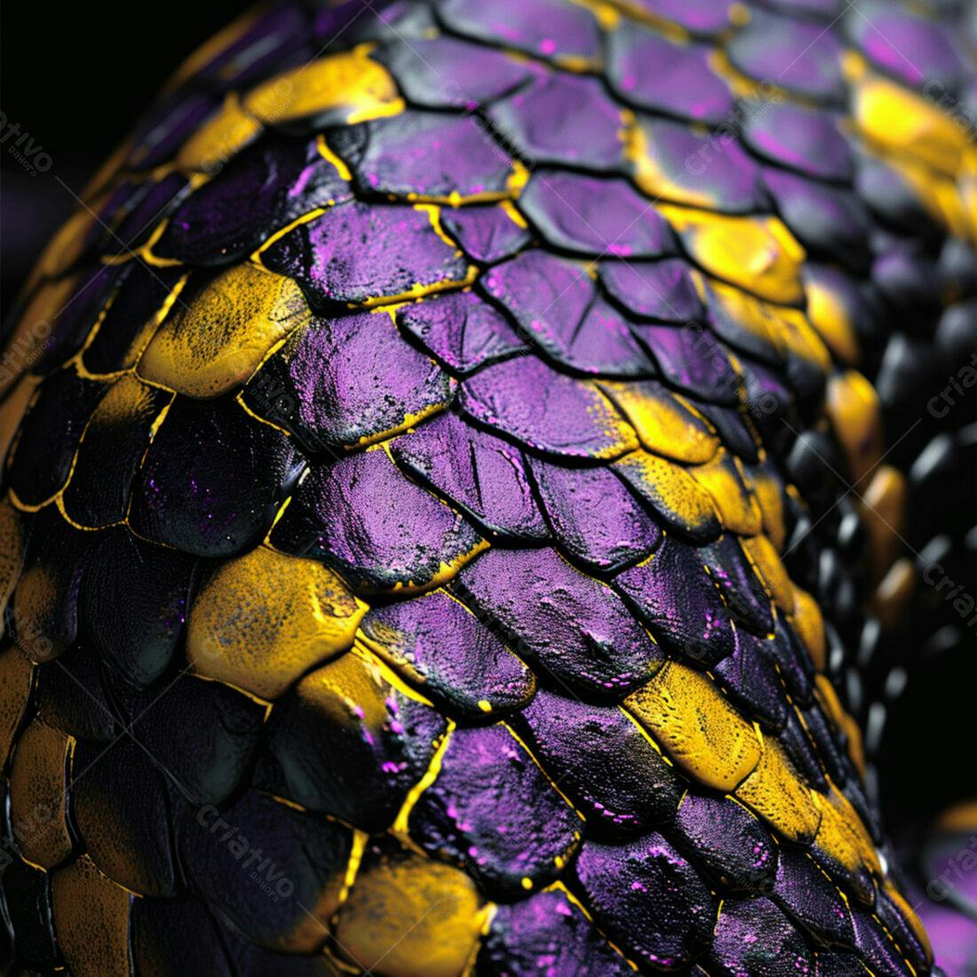 Textura de Cobra Dourada e Roxa