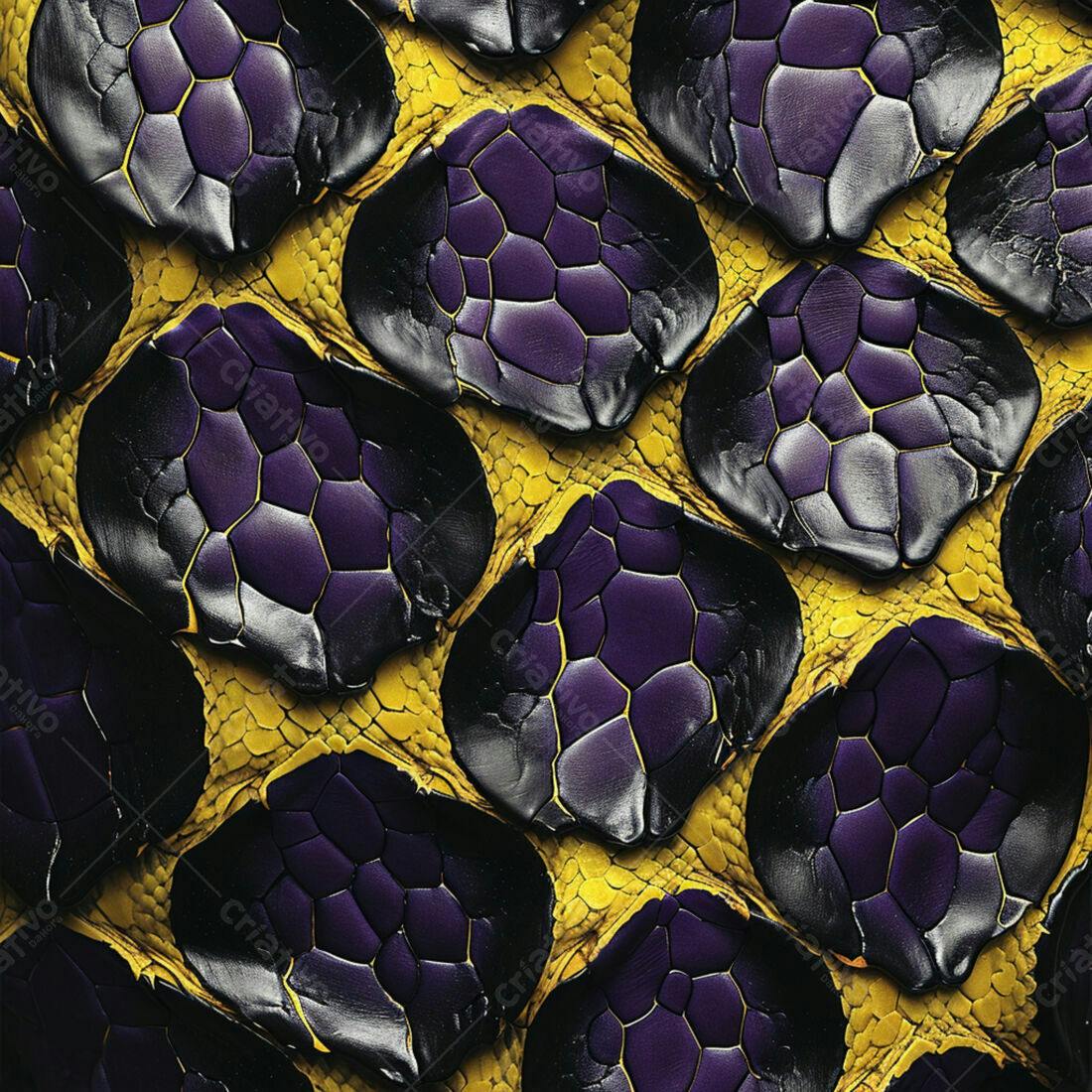 Textura de Pele de Cobra Roxa e Amarela