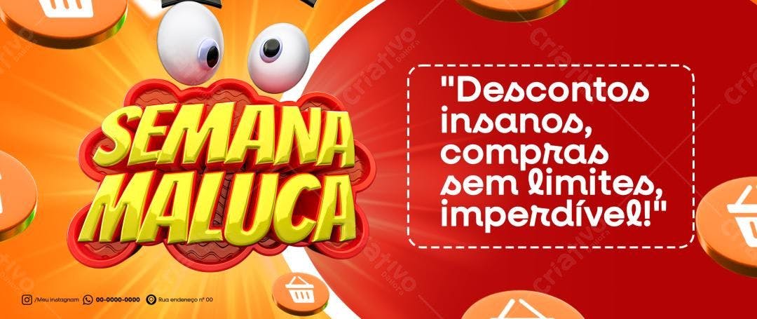 Selo 3D promocional amarelo e vermelho