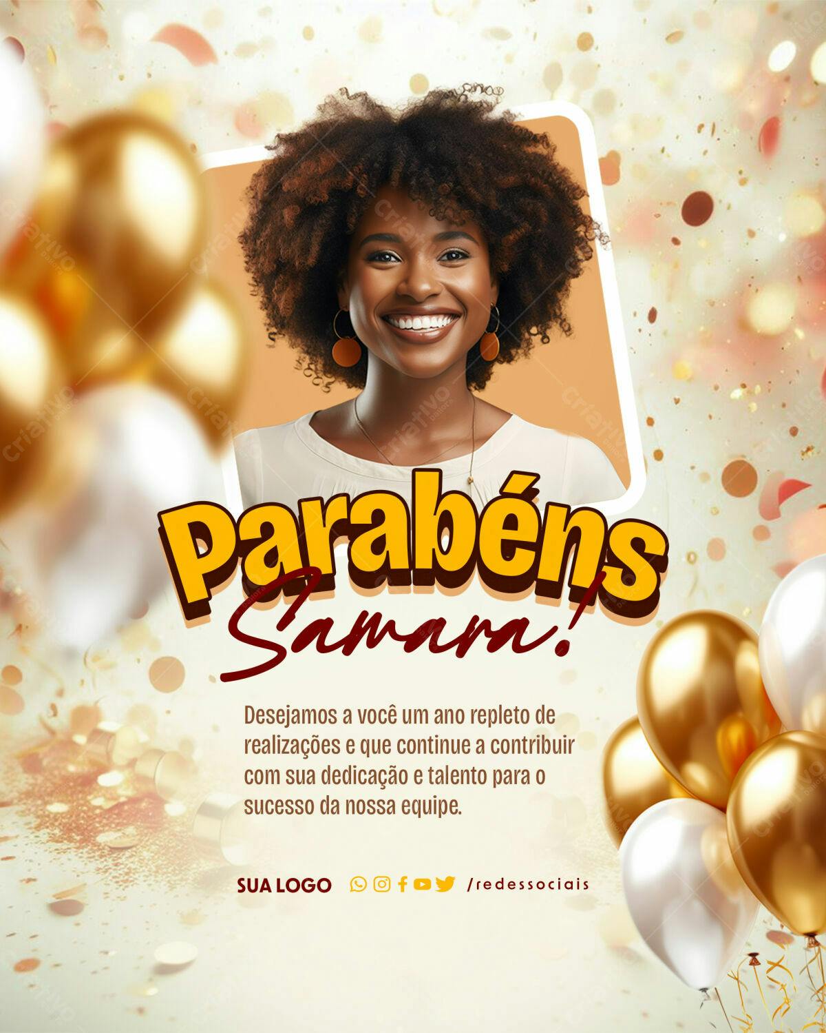 Postagem de Parabéns PSD Editável