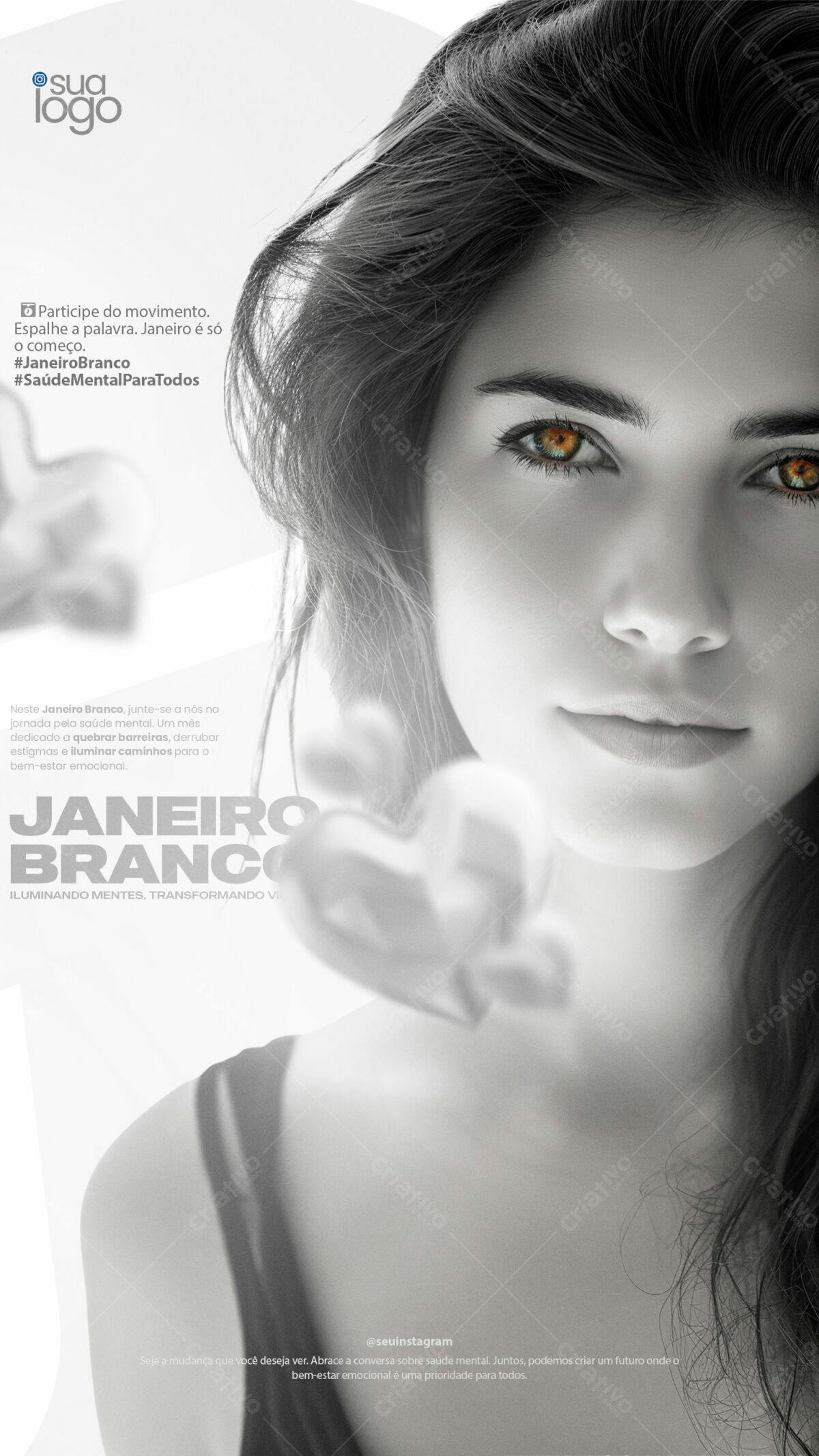 Flyer Janeiro Branco PSD Editável